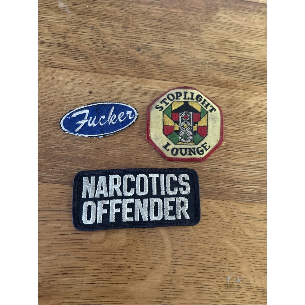 Vintage Patch Lot 3 Stoplight Lounge, Narcotics Offender, *rucker